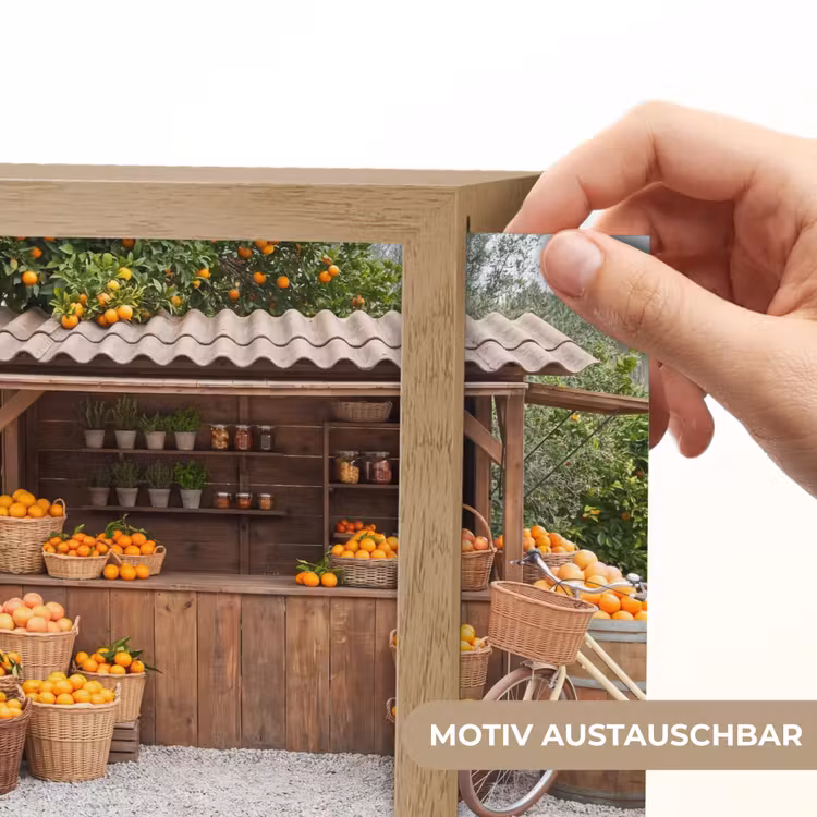 Lightbox - Wandleuchte - Obst – Markt – Ländlich - Fruit - Markt - Landelijk Light Box met kabel (Wandlamp) klein