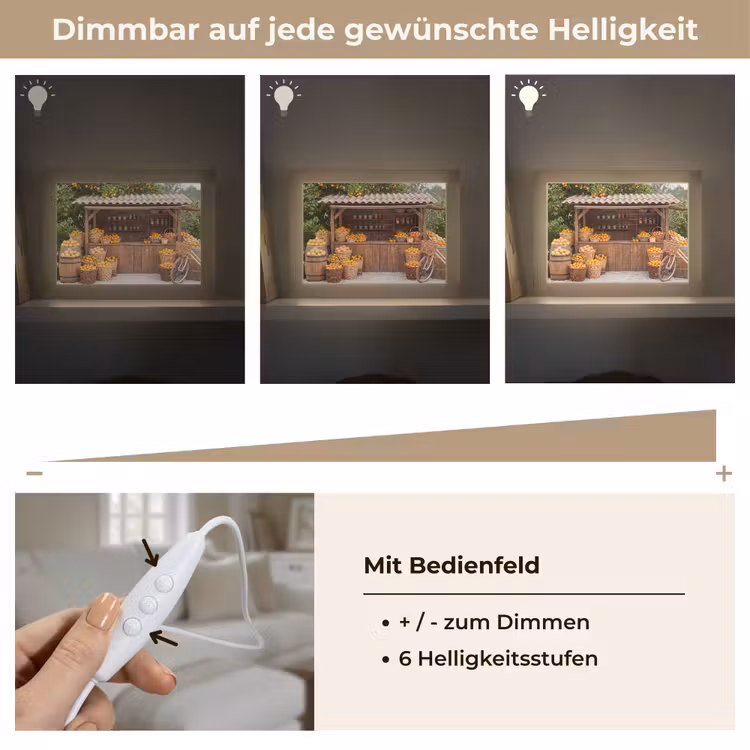 Lightbox - Wandleuchte - Obst – Markt – Ländlich - Fruit - Markt - Landelijk Light Box met kabel (Wandlamp) klein