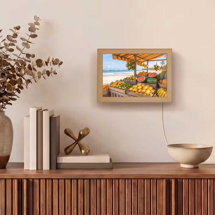 Lightbox - Wandleuchte - Obst – Strand – Tropisch - Fruit - Strand - Tropisch Light Box met kabel (Wandlamp) klein