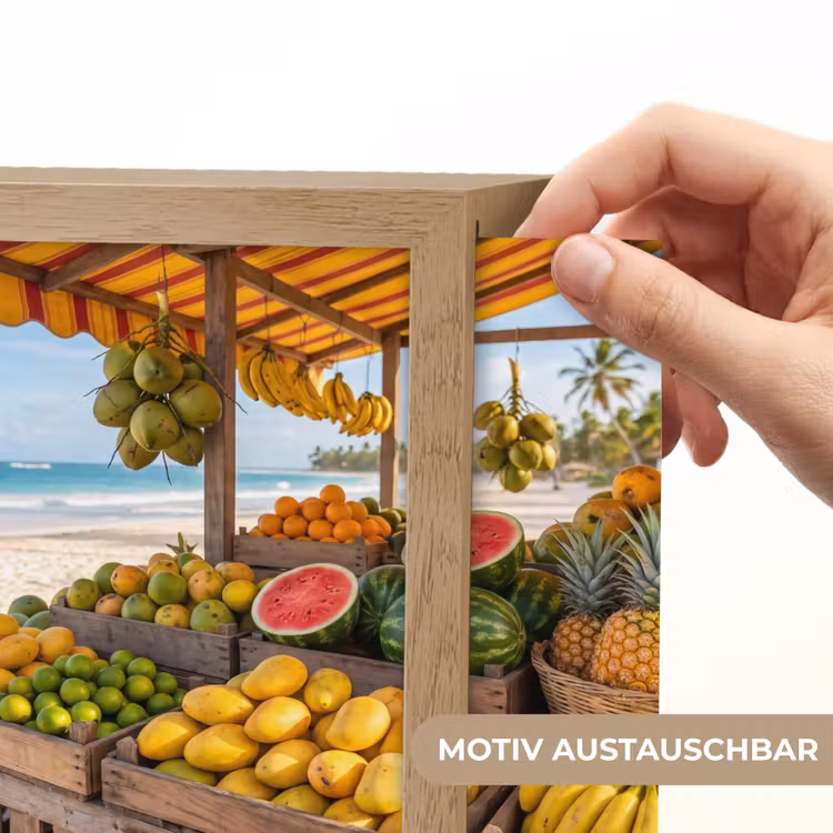 Lightbox - Wandleuchte - Obst – Strand – Tropisch - Fruit - Strand - Tropisch Light Box met kabel (Wandlamp) klein