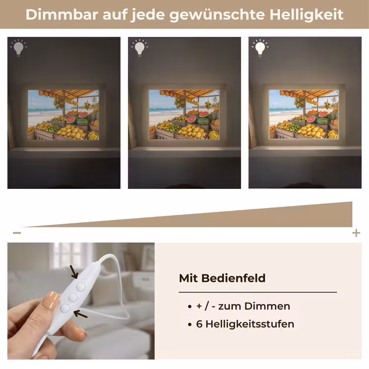 Lightbox - Wandleuchte - Obst – Strand – Tropisch - Fruit - Strand - Tropisch Light Box met kabel (Wandlamp) klein