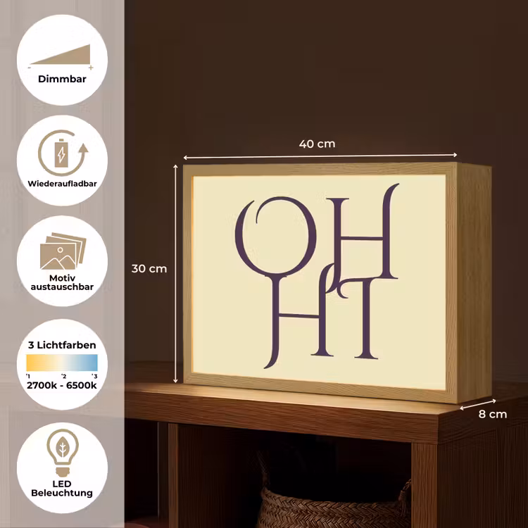 Oh hi - Geel - Monogram Light Box met batterij (Wandlamp) middel -USP_websiteoverzichtDE