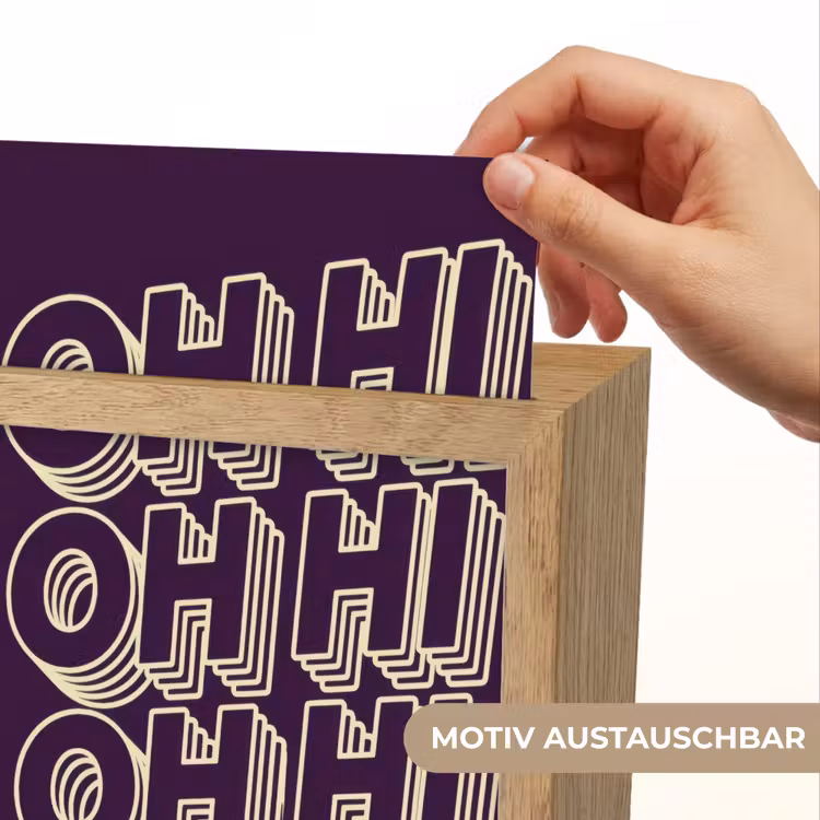 Oh hi - Paars - 3D Light Box met kabel (Wandlamp) klein -USP_websiteprintDE