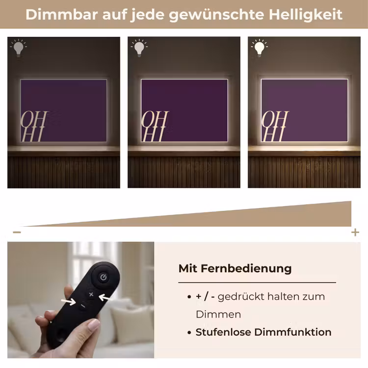 Oh hi - Paars - Cursief Light Box met batterij (Wandlamp) middel -USP_dimbaarDE