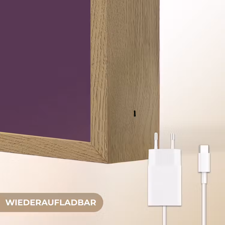 Oh hi - Paars - Minimalistisch Light Box met batterij (Wandlamp) middel -USP_websiteoplaadbaarDE
