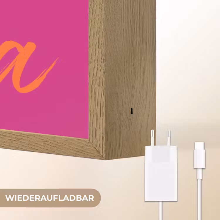 Oh la la - Oranje - Roze Light Box met batterij (Wandlamp) middel -USP_websiteoplaadbaarDE