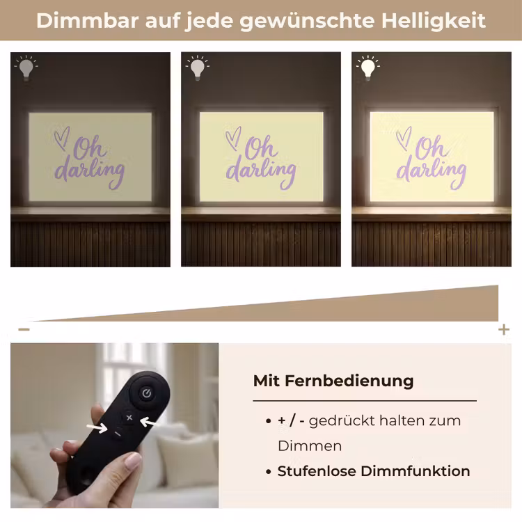 Oh darling - Geel - Hart Light Box met batterij (Wandlamp) middel -USP_dimbaarDE
