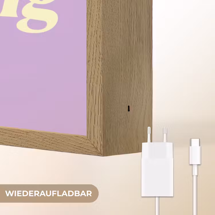 Oh darling - Hart - Paars Light Box met batterij (Wandlamp) middel -USP_websiteoplaadbaarDE