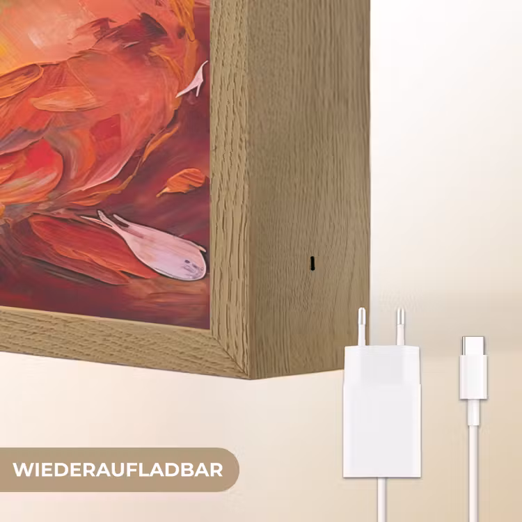 Olieverf - Kunst - Abstract - Kleurrijk Light Box met batterij (Wandlamp) middel -USP_websiteoplaadbaarDE