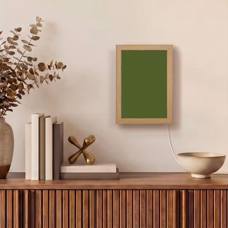 Olive - Drab - Groen Light Box met kabel (Wandlamp) klein 929 -sfeer2