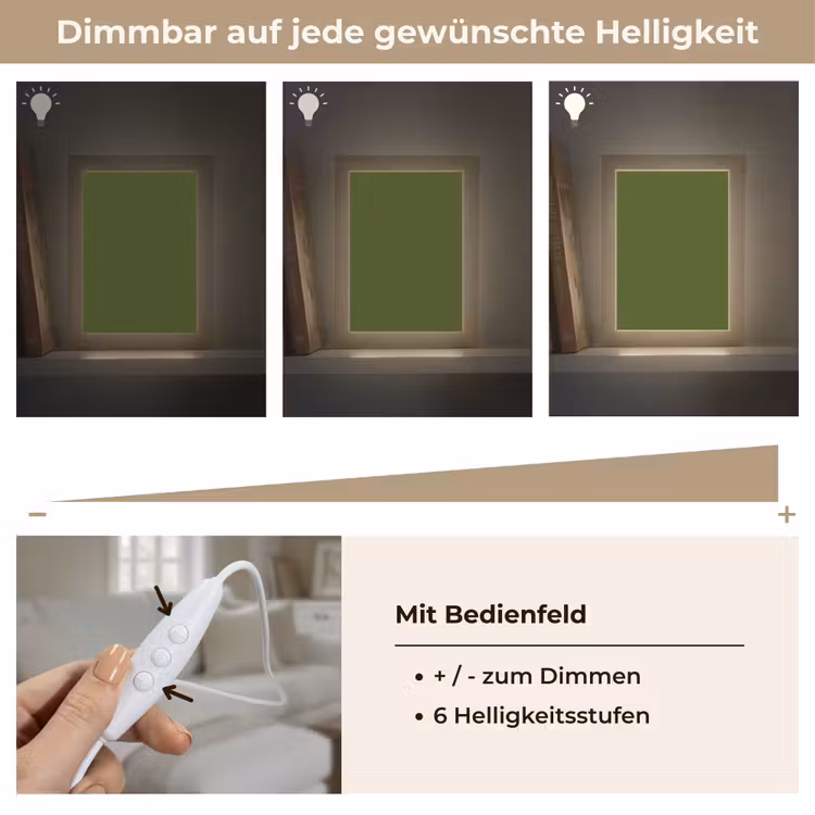 Olive - Drab - Groen Light Box met kabel (Wandlamp) klein 929 -USP_dimbaarDE