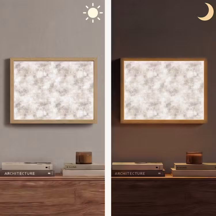 Organisch - Patroon - Gemêleerd Light Box met batterij (Wandlamp) middel 907 -sfeer3