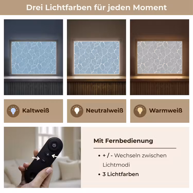 Organisch - Patroon - Blauw Light Box met batterij (Wandlamp) middel 907 -USP_lichtkleurDE