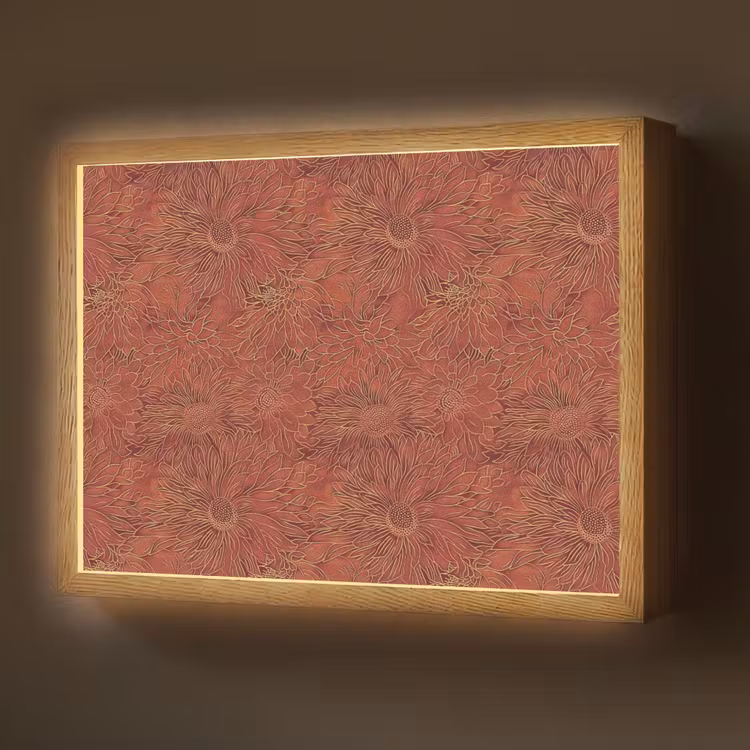 Oosters - Bloemen - Terracotta Light Box met batterij (Wandlamp) middel 907 -z3d_website