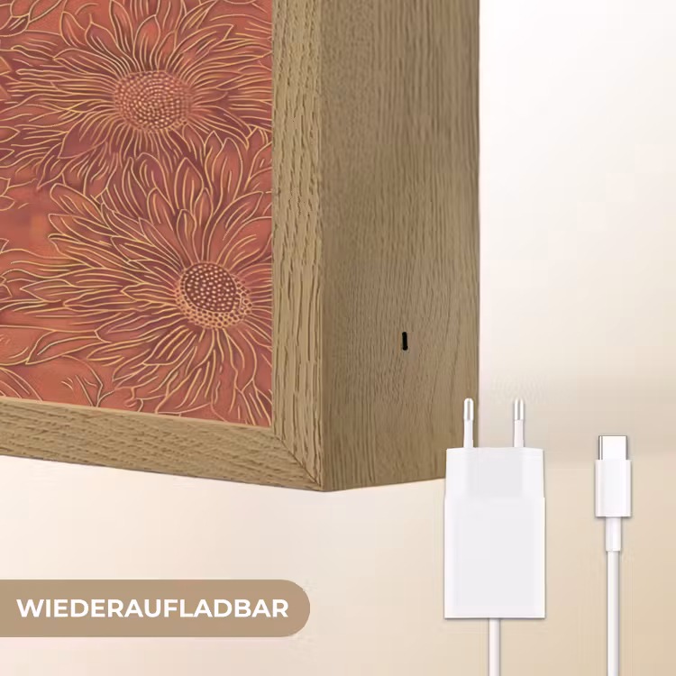 Oosters - Bloemen - Terracotta Light Box met batterij (Wandlamp) middel 907 -USP_websiteoplaadbaarDE