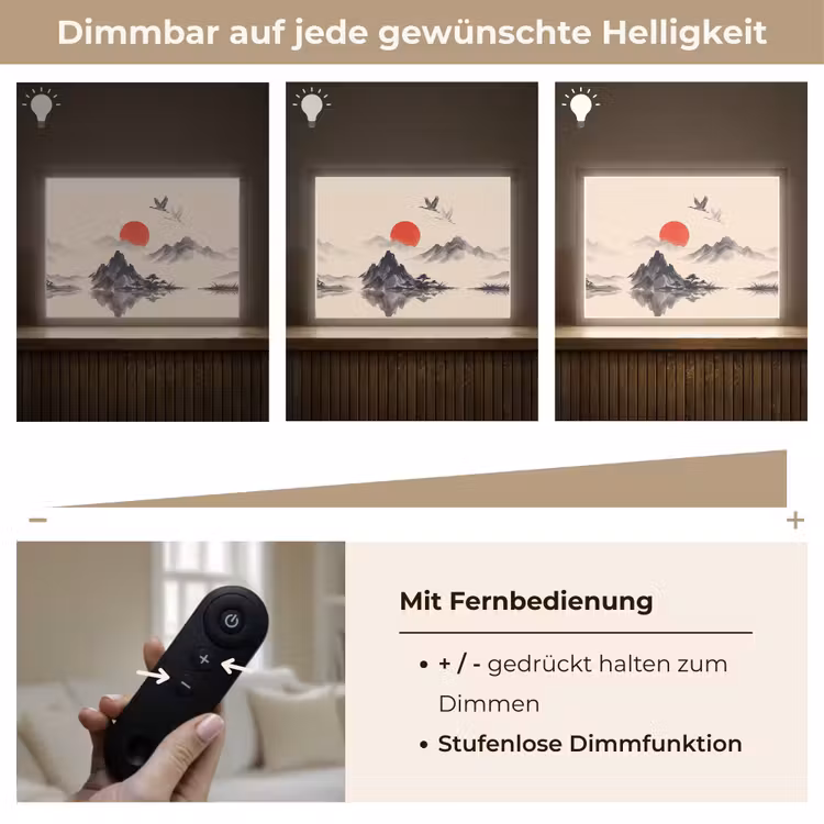 Oosters - Kraanvogels - Landschap Light Box met batterij (Wandlamp) middel -USP_dimbaarDE