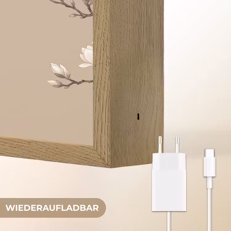 Oosters - Vogels - Beige Light Box met batterij (Wandlamp) middel -USP_websiteoplaadbaarDE