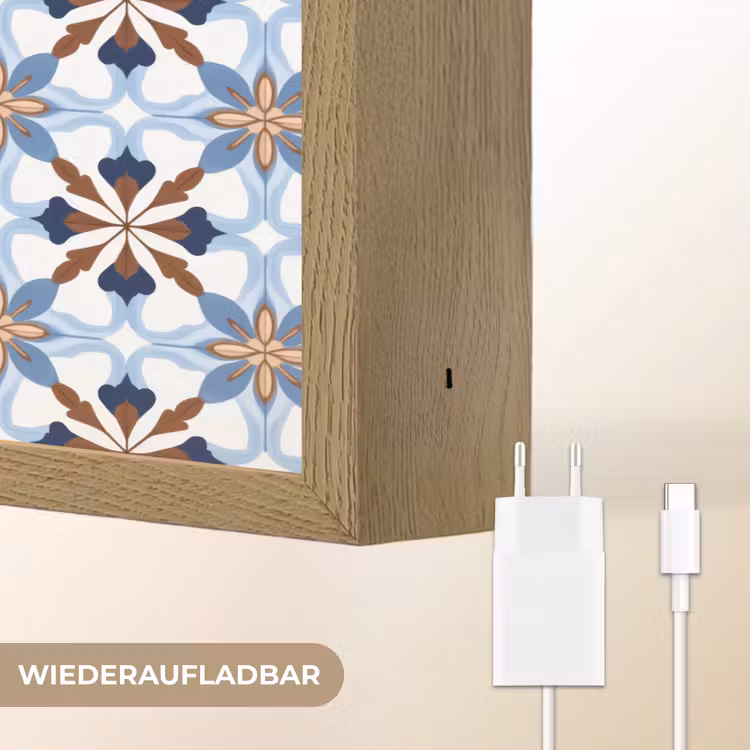Ornament - Tegel - Kleurrijk Light Box met batterij (Wandlamp) middel 907 -USP_websiteoplaadbaarDE