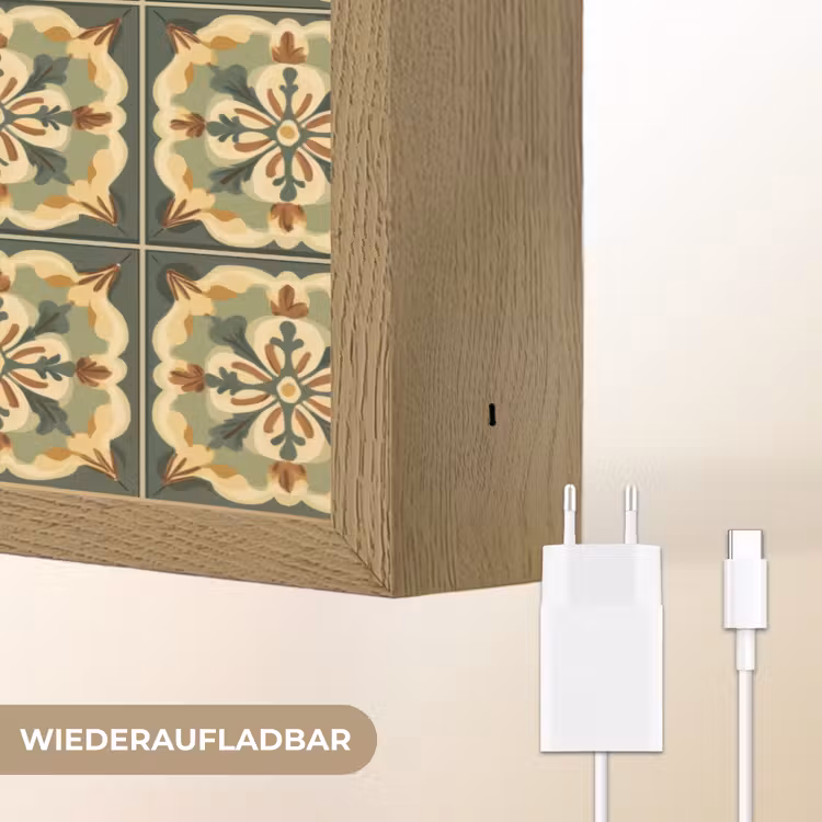 Ornament - Patroon - Groen Light Box met batterij (Wandlamp) middel 907 -USP_websiteoplaadbaarDE