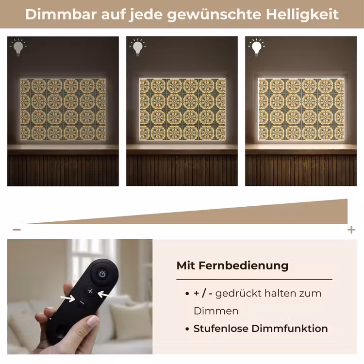 Ornament - Patroon - Groen Light Box met batterij (Wandlamp) middel 907 -USP_dimbaarDE