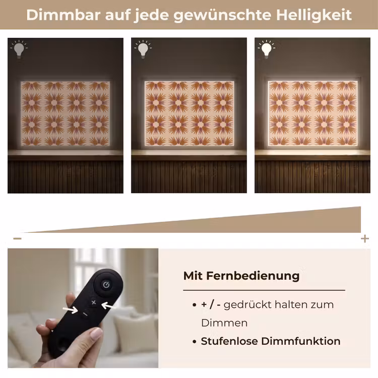 Ornament - Patroon - Oker Light Box met batterij (Wandlamp) middel 907 -USP_dimbaarDE