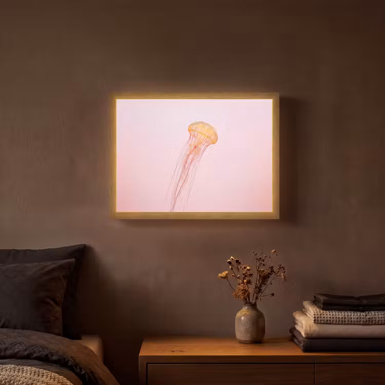 Sierlijk - Kwal - Roze Light Box met batterij (Wandlamp) middel -sfeer4