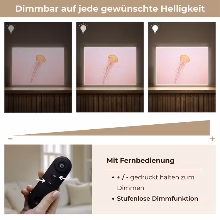 Sierlijk - Kwal - Roze Light Box met batterij (Wandlamp) middel -USP_dimbaarDE
