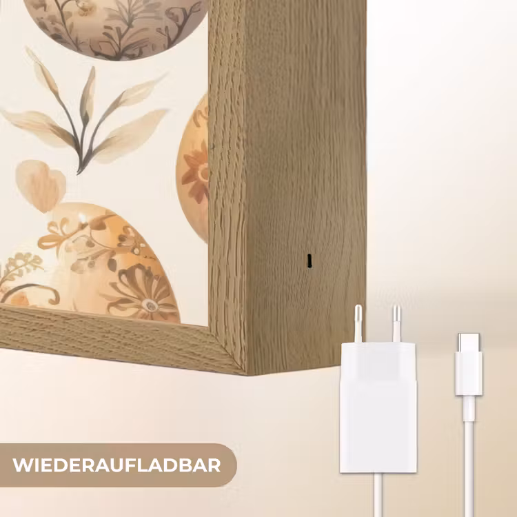 Paaseieren - Bruin - Bloemen Light Box met batterij (Wandlamp) middel -USP_websiteoplaadbaarDE