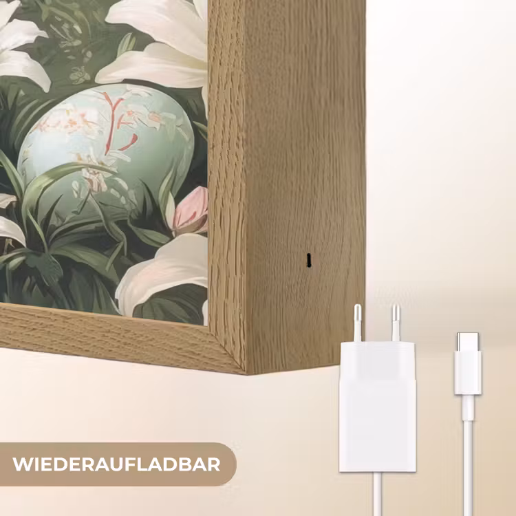 Paaseieren - Pasteltinten - Bloemen Light Box met batterij (Wandlamp) middel -USP_websiteoplaadbaarDE