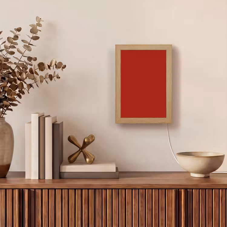 Oxblood - Maroon - Rood Light Box met kabel (Wandlamp) klein 929 -sfeer2