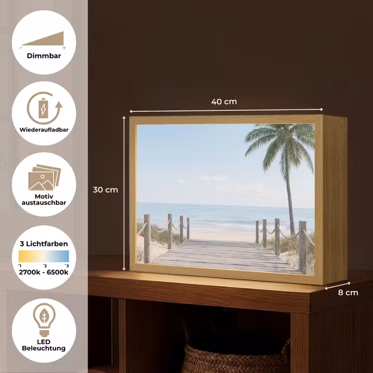 Palmbomen - Pad - Horizon Light Box met batterij (Wandlamp) middel -USP_websiteoverzichtDE