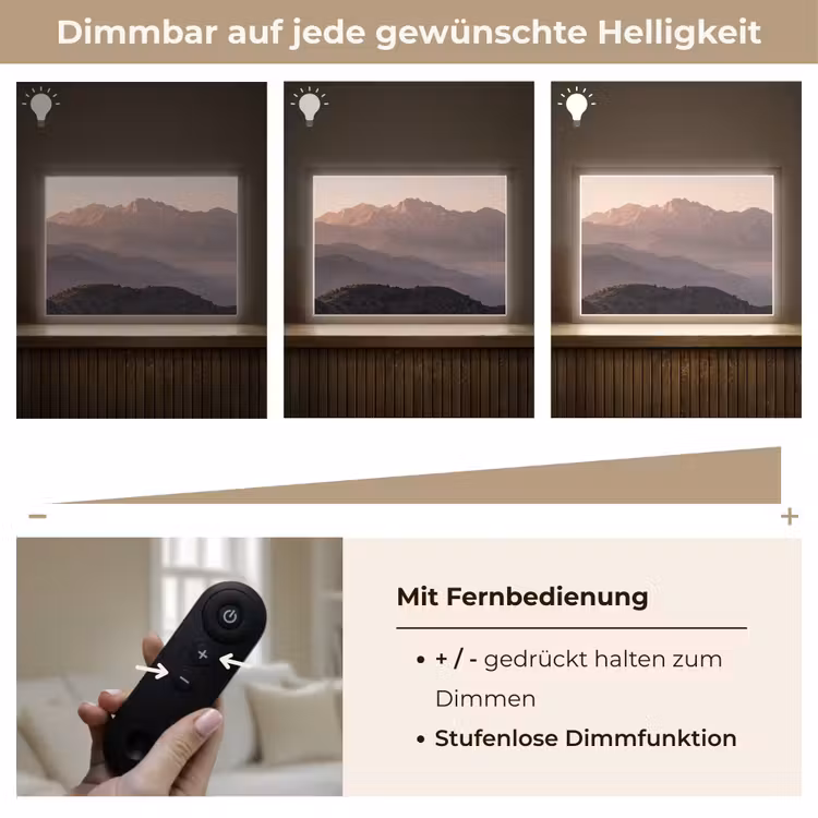 Panorama - Landschap - Bergen Light Box met batterij (Wandlamp) middel -USP_dimbaarDE