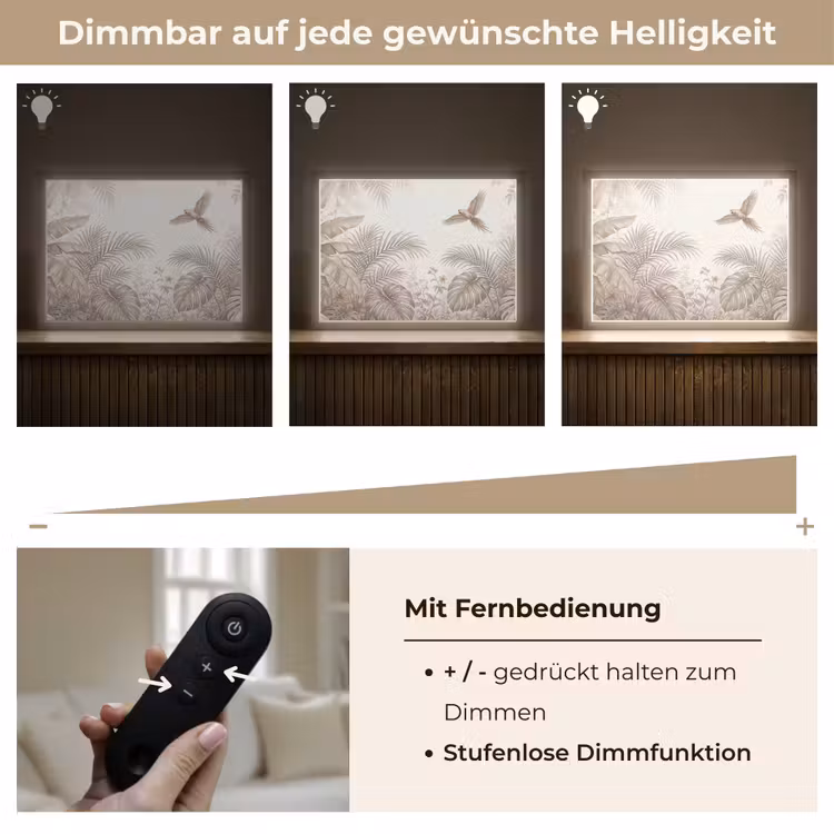 Papagaai - Jungle - Tropisch Light Box met batterij (Wandlamp) middel -USP_dimbaarDE