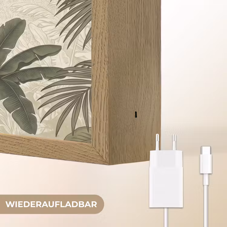 Papagaaien - Jungle - Tropisch - Green Light Box met batterij (Wandlamp) middel -USP_websiteoplaadbaarDE