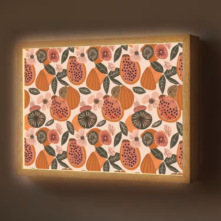 Papaja - Bloesem - Oranje Light Box met batterij (Wandlamp) middel 907 -z3d_website