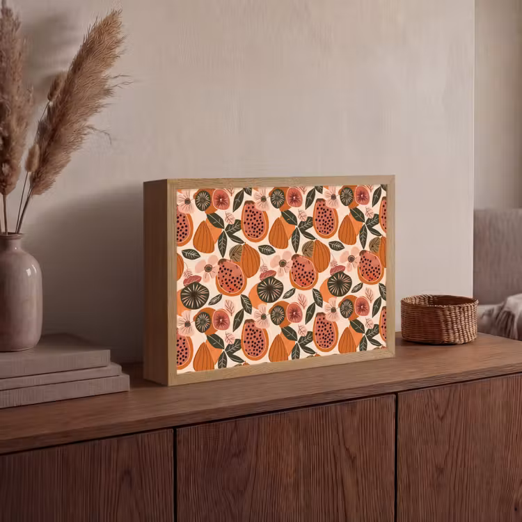Papaja - Bloesem - Oranje Light Box met batterij (Wandlamp) middel 907 -sfeer2