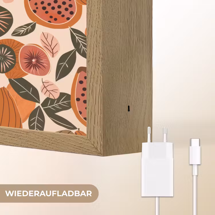 Papaja - Bloesem - Oranje Light Box met batterij (Wandlamp) middel 907 -USP_websiteoplaadbaarDE