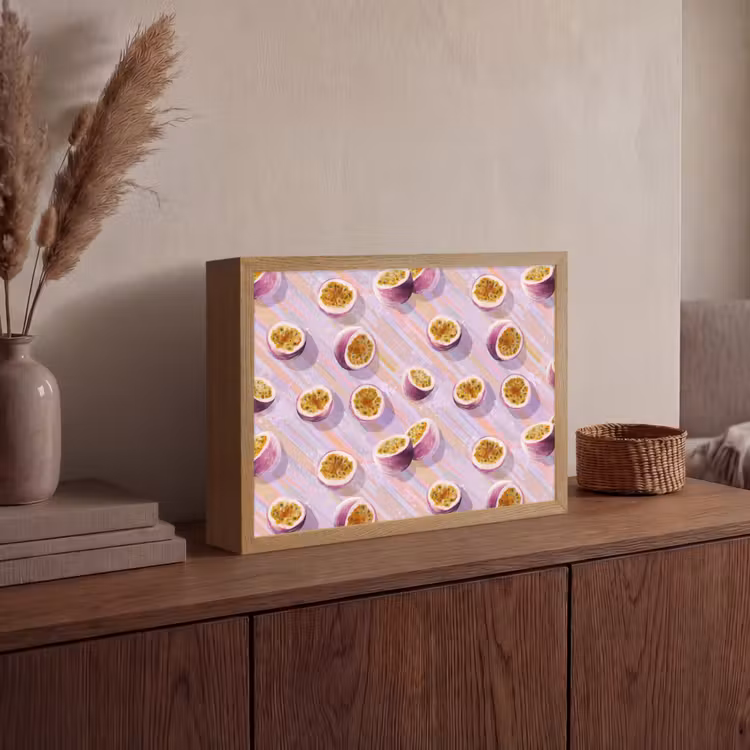 Passievrucht - Tropisch - Paars Light Box met batterij (Wandlamp) middel 907 -sfeer2