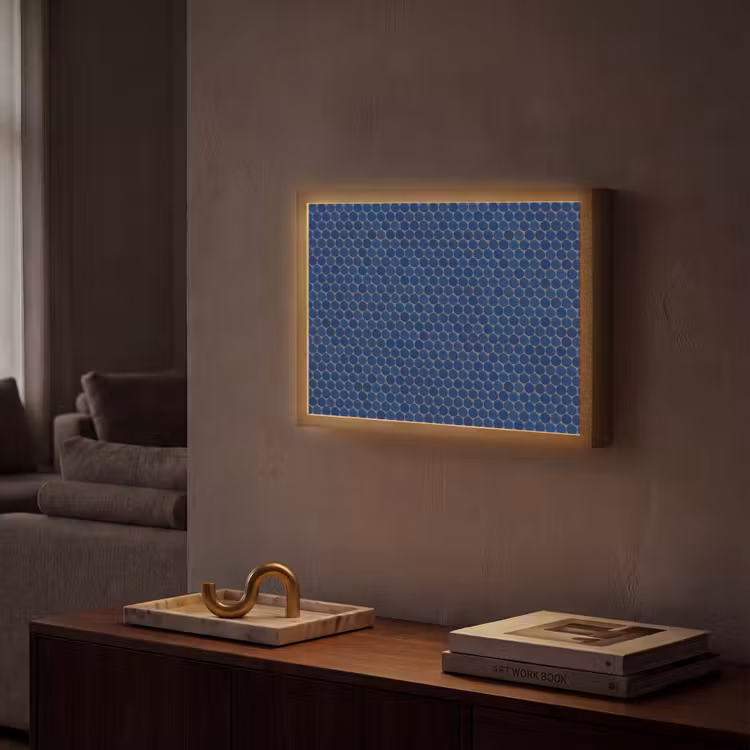 Penny - Mozaïek - Donkerblauw Light Box met batterij (Wandlamp) middel 907 -sfeer1