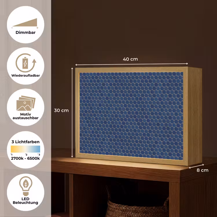 Penny - Mozaïek - Donkerblauw Light Box met batterij (Wandlamp) middel 907 -USP_websiteoverzichtDE