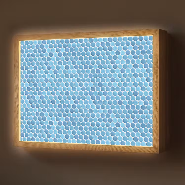 Penny - Mozaïek - Lichtblauw Light Box met batterij (Wandlamp) middel 907 -z3d_website