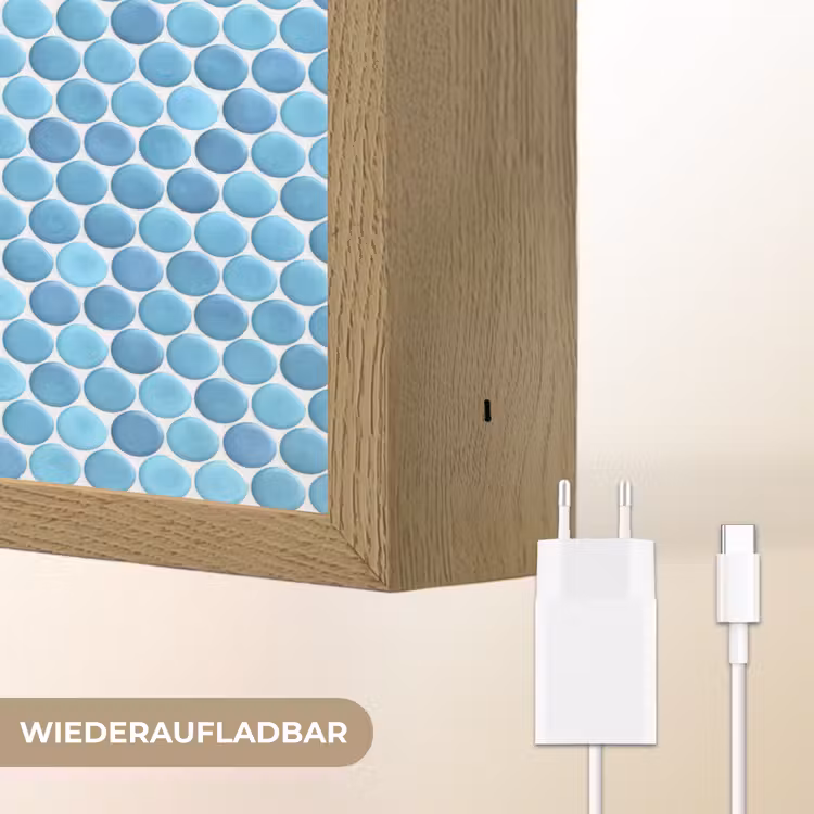 Penny - Mozaïek - Lichtblauw Light Box met batterij (Wandlamp) middel 907 -USP_websiteoplaadbaarDE