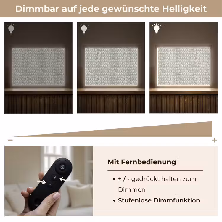 Penny - Mozaïek - Lichtgrijs Light Box met batterij (Wandlamp) middel 907 -USP_dimbaarDE