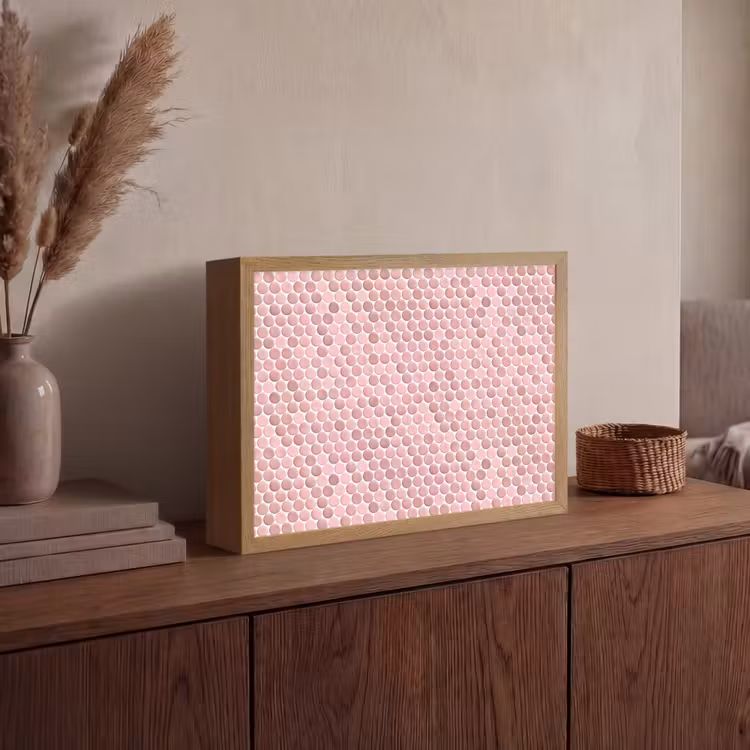 Penny - Mozaïek - Lichtroze Light Box met batterij (Wandlamp) middel 907 -sfeer2