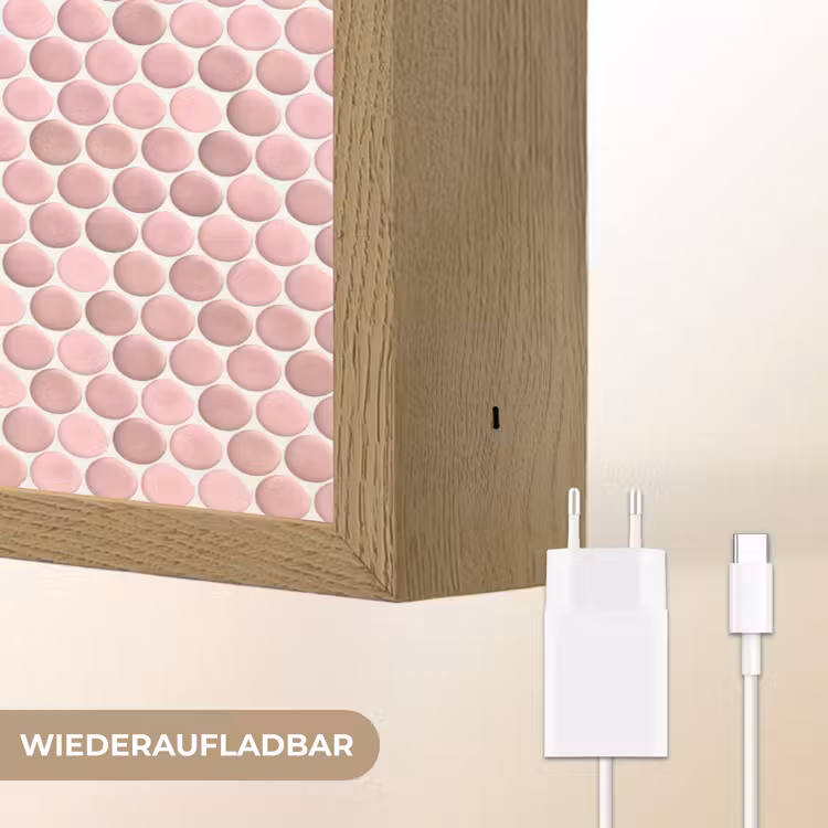 Penny - Mozaïek - Lichtroze Light Box met batterij (Wandlamp) middel 907 -USP_websiteoplaadbaarDE