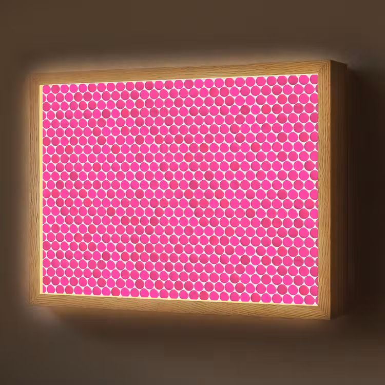 Penny - Mozaïek - Felroze Light Box met batterij (Wandlamp) middel 907 -z3d_website