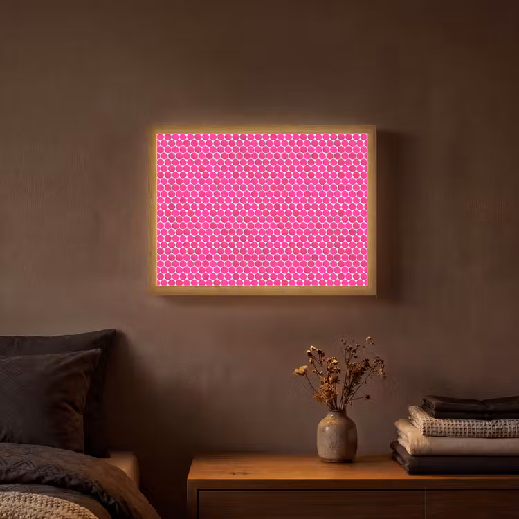 Penny - Mozaïek - Felroze Light Box met batterij (Wandlamp) middel 907 -sfeer4