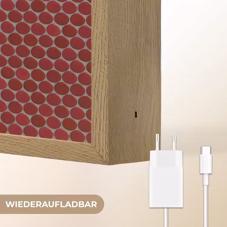 Penny - Mozaïek - Rond - Rood Light Box met batterij (Wandlamp) middel 907 -USP_websiteoplaadbaarDE