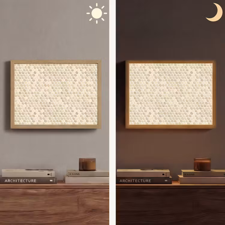 Penny - Mozaïek - Zand Light Box met batterij (Wandlamp) middel 907 -sfeer3