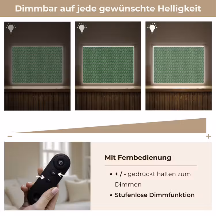 Penny - Mozaïek - Bosgroen - Green Light Box met batterij (Wandlamp) middel 907 -USP_dimbaarDE